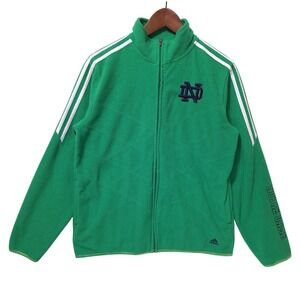 Adidas Notre Dame Fighting Irish Jacket Men M/ Women L Fleece Full Zip Green